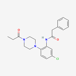 molecular formula C21H24ClN3O2 B4171641 N-[5-chloro-2-(4-propionyl-1-piperazinyl)phenyl]-2-phenylacetamide 