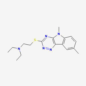 molecular formula C17H23N5S B4171653 2-[(5,8-dimethyl-5H-[1,2,4]triazino[5,6-b]indol-3-yl)thio]-N,N-diethylethanamine 