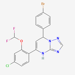 molecular formula C18H12BrClF2N4O B4171663 7-(4-bromophenyl)-5-[4-chloro-2-(difluoromethoxy)phenyl]-4,7-dihydro[1,2,4]triazolo[1,5-a]pyrimidine 