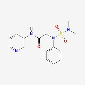 molecular formula C15H18N4O3S B4171670 N~2~-[(dimethylamino)sulfonyl]-N~2~-phenyl-N~1~-3-pyridinylglycinamide 