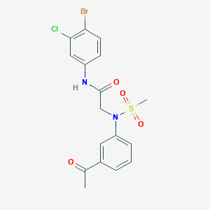 molecular formula C17H16BrClN2O4S B4171682 N~2~-(3-acetylphenyl)-N~1~-(4-bromo-3-chlorophenyl)-N~2~-(methylsulfonyl)glycinamide 