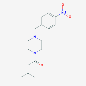 molecular formula C16H23N3O3 B417169 1-{4-Nitrobenzyl}-4-(3-methylbutanoyl)piperazine 