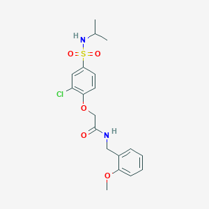 molecular formula C19H23ClN2O5S B4171713 2-{2-chloro-4-[(isopropylamino)sulfonyl]phenoxy}-N-(2-methoxybenzyl)acetamide 