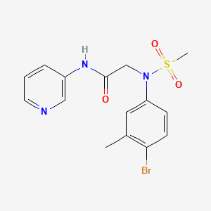 molecular formula C15H16BrN3O3S B4171719 N~2~-(4-bromo-3-methylphenyl)-N~2~-(methylsulfonyl)-N~1~-3-pyridinylglycinamide 