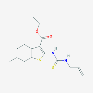 molecular formula C16H22N2O2S2 B417174 Ethyl 2-{[(allylamino)carbonothioyl]amino}-6-methyl-4,5,6,7-tetrahydro-1-benzothiophene-3-carboxylate 