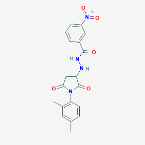 molecular formula C19H18N4O5 B417175 N'-[1-(2,4-dimethylphenyl)-2,5-dioxo-3-pyrrolidinyl]-3-nitrobenzohydrazide 