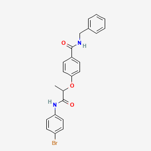 molecular formula C23H21BrN2O3 B4171752 N-benzyl-4-{2-[(4-bromophenyl)amino]-1-methyl-2-oxoethoxy}benzamide 