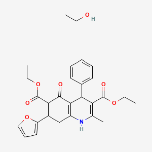 molecular formula C28H33NO7 B4171757 diethyl 7-(2-furyl)-2-methyl-5-oxo-4-phenyl-1,4,5,6,7,8-hexahydro-3,6-quinolinedicarboxylate - ethanol (1:1) 