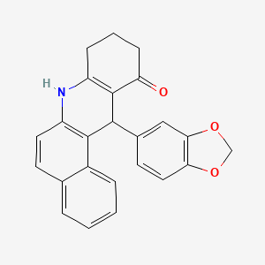 molecular formula C24H19NO3 B4171763 12-(1,3-benzodioxol-5-yl)-8,9,10,12-tetrahydrobenzo[a]acridin-11(7H)-one 