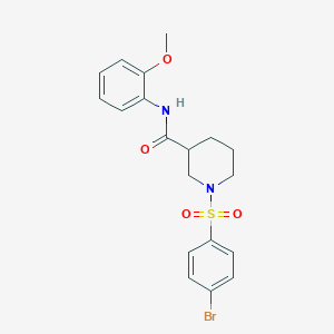 molecular formula C19H21BrN2O4S B4171764 1-[(4-bromophenyl)sulfonyl]-N-(2-methoxyphenyl)-3-piperidinecarboxamide 