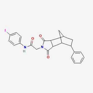 molecular formula C23H21IN2O3 B4171770 2-(3,5-dioxo-8-phenyl-4-azatricyclo[5.2.1.0~2,6~]dec-4-yl)-N-(4-iodophenyl)acetamide 