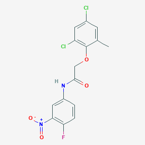 molecular formula C15H11Cl2FN2O4 B417179 2-(2,4-dichloro-6-methylphenoxy)-N-(4-fluoro-3-nitrophenyl)acetamide 