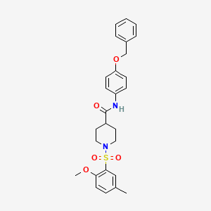 N-[4-(benzyloxy)phenyl]-1-[(2-methoxy-5-methylphenyl)sulfonyl]-4-piperidinecarboxamide