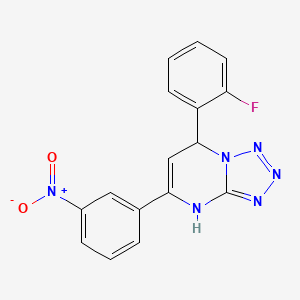 molecular formula C16H11FN6O2 B4171811 7-(2-fluorophenyl)-5-(3-nitrophenyl)-4,7-dihydrotetrazolo[1,5-a]pyrimidine 