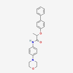 molecular formula C25H26N2O3 B4171841 2-(4-biphenylyloxy)-N-[4-(4-morpholinyl)phenyl]propanamide 
