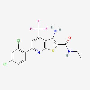 3-amino-6-(2,4-dichlorophenyl)-N-ethyl-4-(trifluoromethyl)thieno[2,3-b]pyridine-2-carboxamide