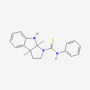 molecular formula C19H21N3S B4171867 3A,8A-DIMETHYL-N~1~-PHENYL-3,3A,8,8A-TETRAHYDROPYRROLO[2,3-B]INDOLE-1(2H)-CARBOTHIOAMIDE 