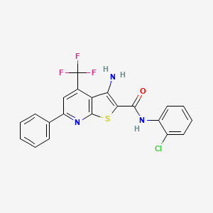 3-amino-N-(2-chlorophenyl)-6-phenyl-4-(trifluoromethyl)thieno[2,3-b]pyridine-2-carboxamide