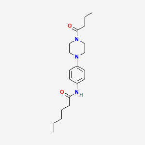 molecular formula C20H31N3O2 B4171898 N-[4-(4-butyryl-1-piperazinyl)phenyl]hexanamide 