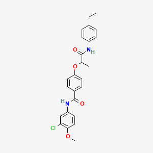 N-(3-chloro-4-methoxyphenyl)-4-{2-[(4-ethylphenyl)amino]-1-methyl-2-oxoethoxy}benzamide