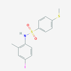 molecular formula C14H14INO2S2 B4171932 N-(4-iodo-2-methylphenyl)-4-(methylthio)benzenesulfonamide 