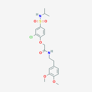 molecular formula C21H27ClN2O6S B4171936 2-{2-chloro-4-[(isopropylamino)sulfonyl]phenoxy}-N-[2-(3,4-dimethoxyphenyl)ethyl]acetamide 