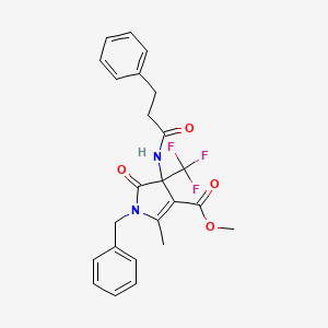 methyl 1-benzyl-2-methyl-5-oxo-4-[(3-phenylpropanoyl)amino]-4-(trifluoromethyl)-4,5-dihydro-1H-pyrrole-3-carboxylate