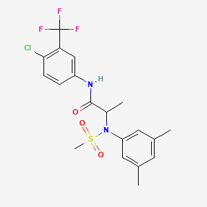 molecular formula C19H20ClF3N2O3S B4171950 N~1~-[4-chloro-3-(trifluoromethyl)phenyl]-N~2~-(3,5-dimethylphenyl)-N~2~-(methylsulfonyl)alaninamide 