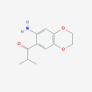 molecular formula C12H15NO3 B4172000 1-(7-amino-2,3-dihydro-1,4-benzodioxin-6-yl)-2-methyl-1-propanone 