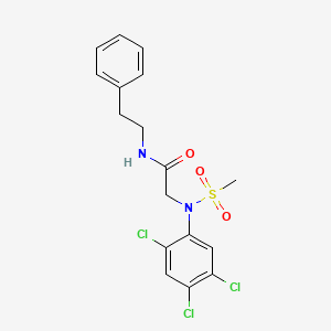 molecular formula C17H17Cl3N2O3S B4172020 N~2~-(methylsulfonyl)-N~1~-(2-phenylethyl)-N~2~-(2,4,5-trichlorophenyl)glycinamide 
