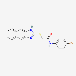 molecular formula C19H14BrN3OS B4172038 N-(4-bromophenyl)-2-(1H-naphtho[2,3-d]imidazol-2-ylthio)acetamide 