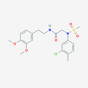 molecular formula C20H25ClN2O5S B417204 2-[3-chloro-4-methyl(methylsulfonyl)anilino]-N-[2-(3,4-dimethoxyphenyl)ethyl]acetamide 