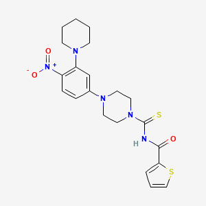 N-({4-[4-nitro-3-(1-piperidinyl)phenyl]-1-piperazinyl}carbonothioyl)-2-thiophenecarboxamide