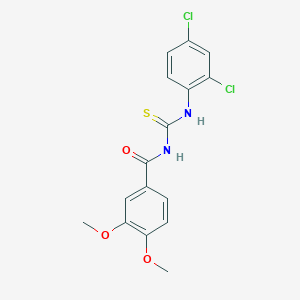 molecular formula C16H14Cl2N2O3S B417206 N-[(2,4-dichlorophenyl)carbamothioyl]-3,4-dimethoxybenzamide 