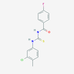 molecular formula C15H12ClFN2OS B417207 N-(3-chloro-4-methylphenyl)-N'-(4-fluorobenzoyl)thiourea 