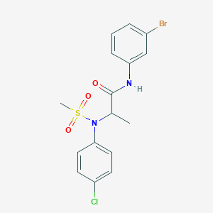 molecular formula C16H16BrClN2O3S B4172076 N~1~-(3-bromophenyl)-N~2~-(4-chlorophenyl)-N~2~-(methylsulfonyl)alaninamide 