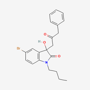 5-bromo-1-butyl-3-hydroxy-3-(2-oxo-3-phenylpropyl)-1,3-dihydro-2H-indol-2-one