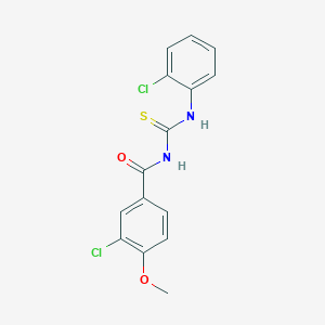 molecular formula C15H12Cl2N2O2S B417210 3-chloro-N-[(2-chlorophenyl)carbamothioyl]-4-methoxybenzamide 