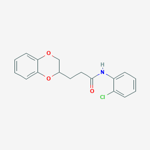 molecular formula C17H16ClNO3 B4172133 N-(2-chlorophenyl)-3-(2,3-dihydro-1,4-benzodioxin-2-yl)propanamide 