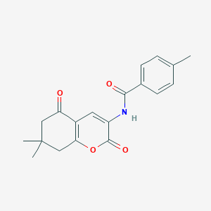 molecular formula C19H19NO4 B4172134 N-(7,7-dimethyl-2,5-dioxo-5,6,7,8-tetrahydro-2H-chromen-3-yl)-4-methylbenzamide 