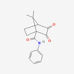 molecular formula C16H17NO3 B4172140 7,7-dimethyl-2,3-dioxo-N-phenylbicyclo[2.2.1]heptane-1-carboxamide 