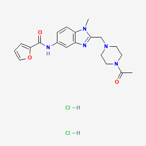 molecular formula C20H25Cl2N5O3 B4172160 N-{2-[(4-acetyl-1-piperazinyl)methyl]-1-methyl-1H-benzimidazol-5-yl}-2-furamide dihydrochloride 