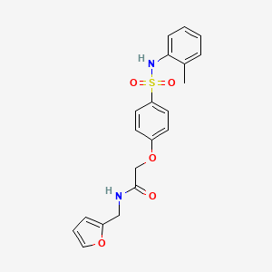 molecular formula C20H20N2O5S B4172165 N-(2-furylmethyl)-2-(4-{[(2-methylphenyl)amino]sulfonyl}phenoxy)acetamide 