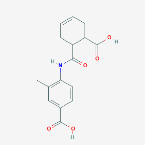 molecular formula C16H17NO5 B4172179 4-{[(6-carboxy-3-cyclohexen-1-yl)carbonyl]amino}-3-methylbenzoic acid 