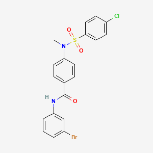 molecular formula C20H16BrClN2O3S B4172205 N-(3-bromophenyl)-4-[[(4-chlorophenyl)sulfonyl](methyl)amino]benzamide 