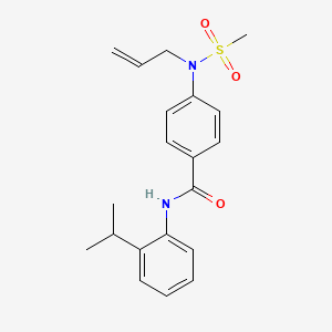 molecular formula C20H24N2O3S B4172261 4-[allyl(methylsulfonyl)amino]-N-(2-isopropylphenyl)benzamide 