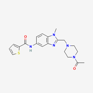 molecular formula C20H23N5O2S B4172271 N-{2-[(4-acetyl-1-piperazinyl)methyl]-1-methyl-1H-benzimidazol-5-yl}-2-thiophenecarboxamide 