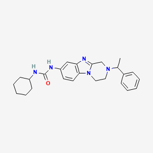 N-cyclohexyl-N'-[2-(1-phenylethyl)-1,2,3,4-tetrahydropyrazino[1,2-a]benzimidazol-8-yl]urea