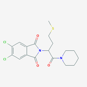 molecular formula C18H20Cl2N2O3S B417230 5,6-dichloro-2-[3-(methylsulfanyl)-1-(1-piperidinylcarbonyl)propyl]-1H-isoindole-1,3(2H)-dione 