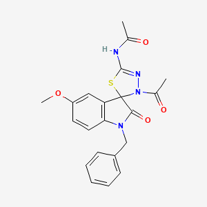 molecular formula C21H20N4O4S B4172306 N-(3'-acetyl-1-benzyl-5-methoxy-2-oxo-1,2-dihydro-3'H-spiro[indole-3,2'-[1,3,4]thiadiazol]-5'-yl)acetamide 
